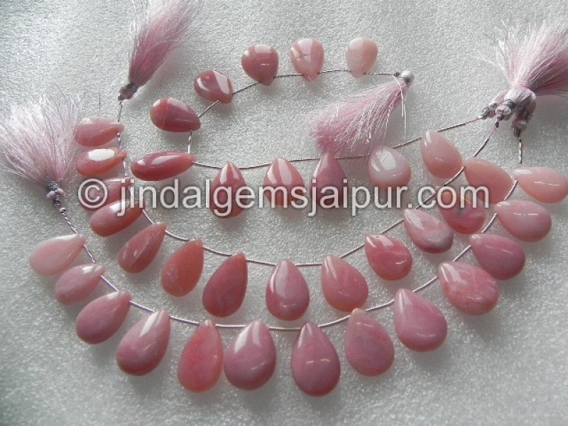 Pink Opal Far Plain Pear Shape Beads